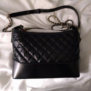 NWOT Quilted Faux Leather Crossbody Bag in Black
